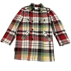 Womens Pea Coat XL Winter Bold Y2K Wool Outerwear Statement Eclectic Maximalist